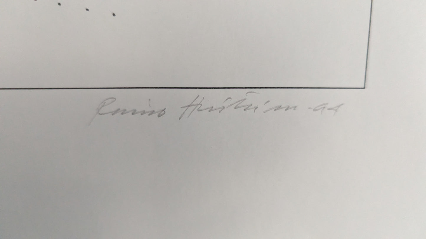 Raimo Huittinen - Eteläranta ja Keski-Porin Kirkko (Signeerattu Grafiikka 1999)