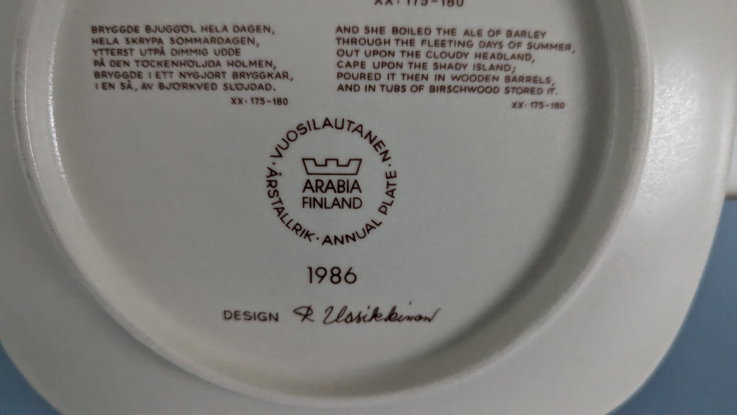 Arabia Kalevala Vuosilautanen 1986 (Raija Uosikkinen)