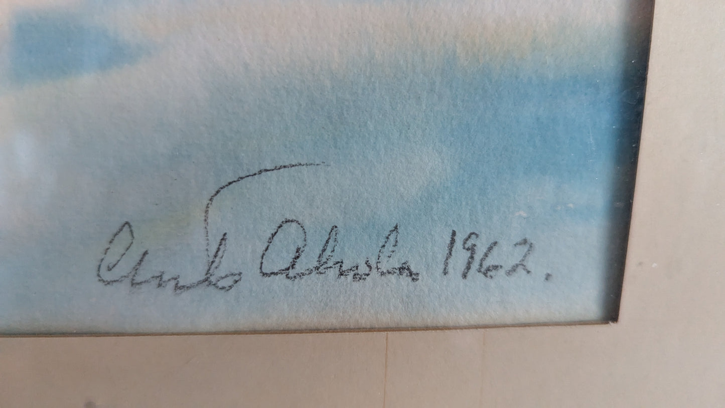 Esko Ahola - Signeerattu Akvarellimaalaus (1962)
