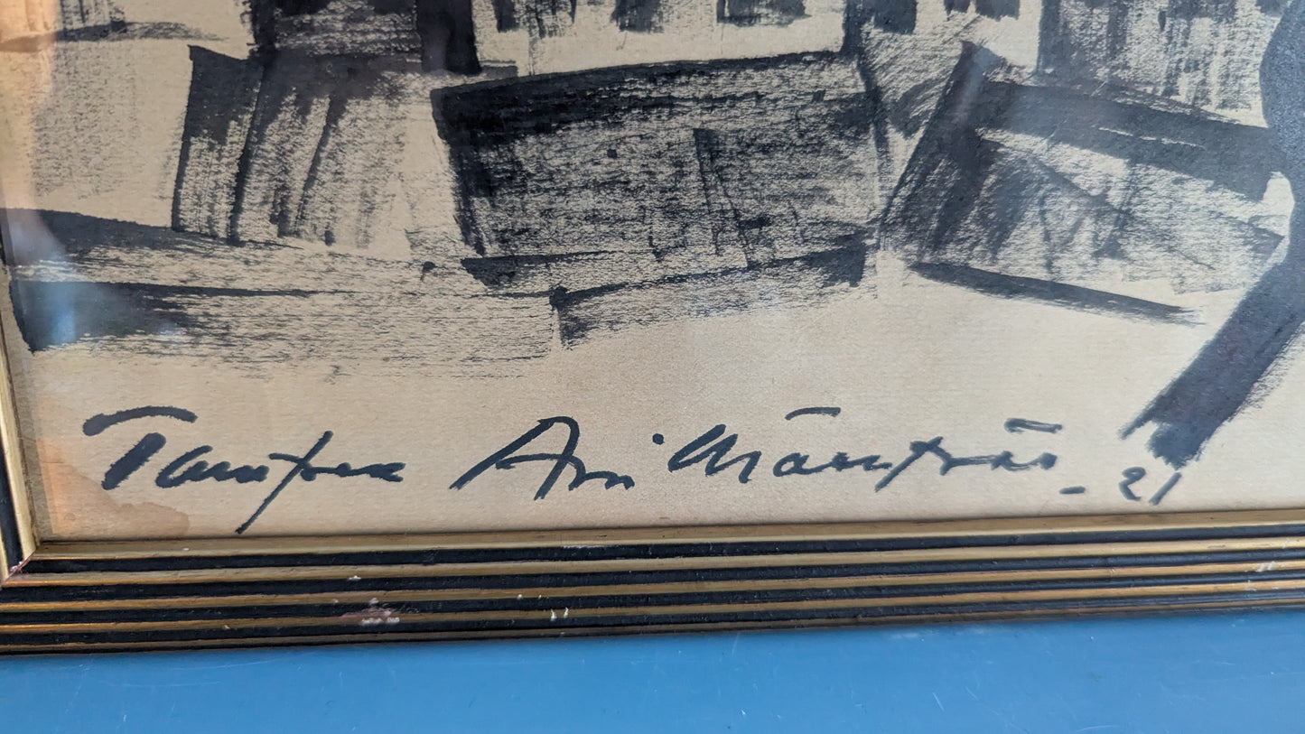 Arvi Mäenpää - Tampere (Signeerattu Tussityö 1921)