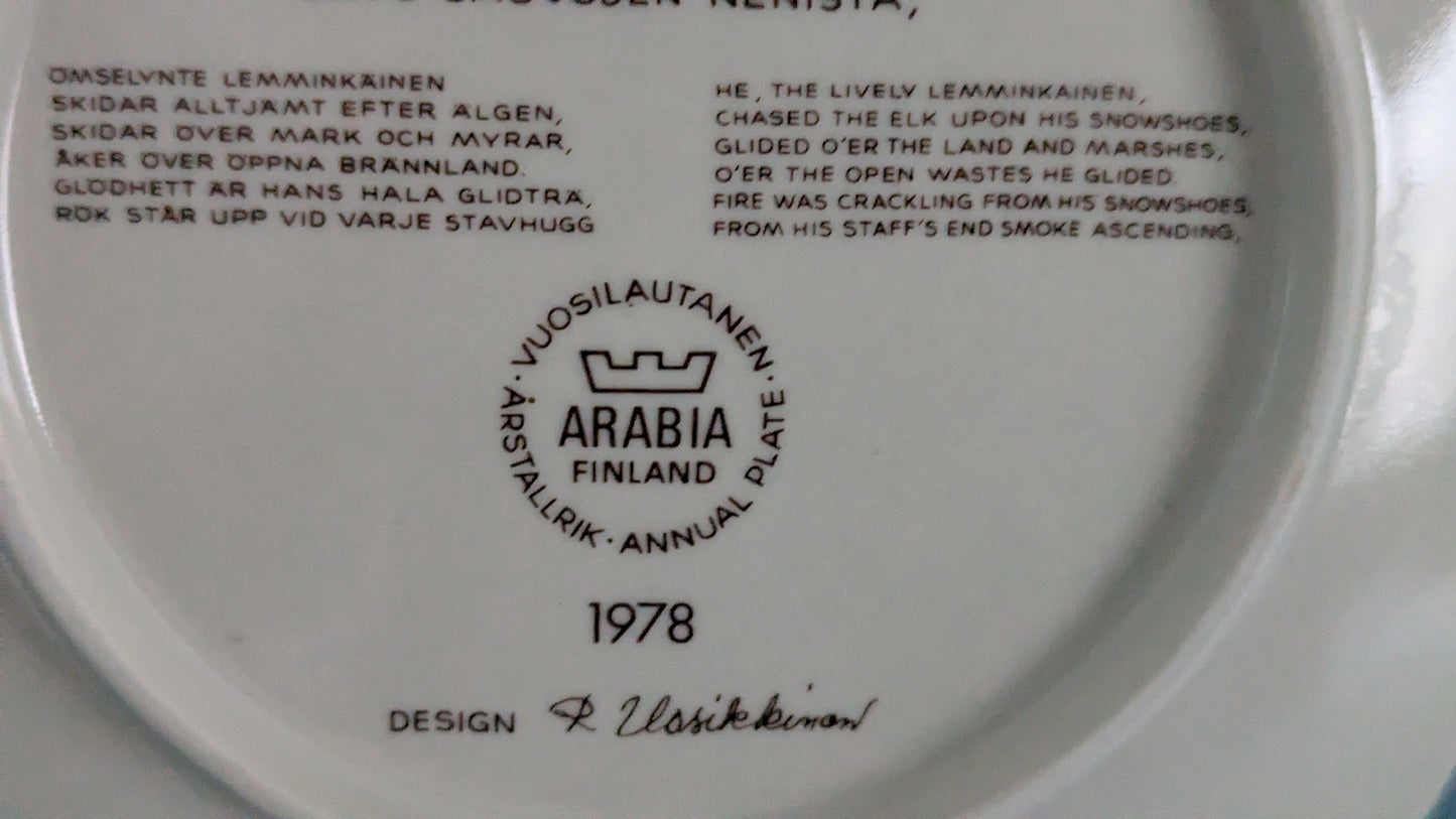 Arabia Kalevala Vuosilautanen 1978 (Raija Uosikkinen)