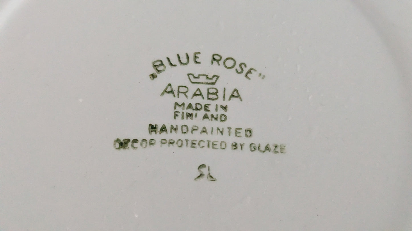 Arabia Blue Rose Ruokalautanen (3kpl, 1949-1971, Svea Granlund)