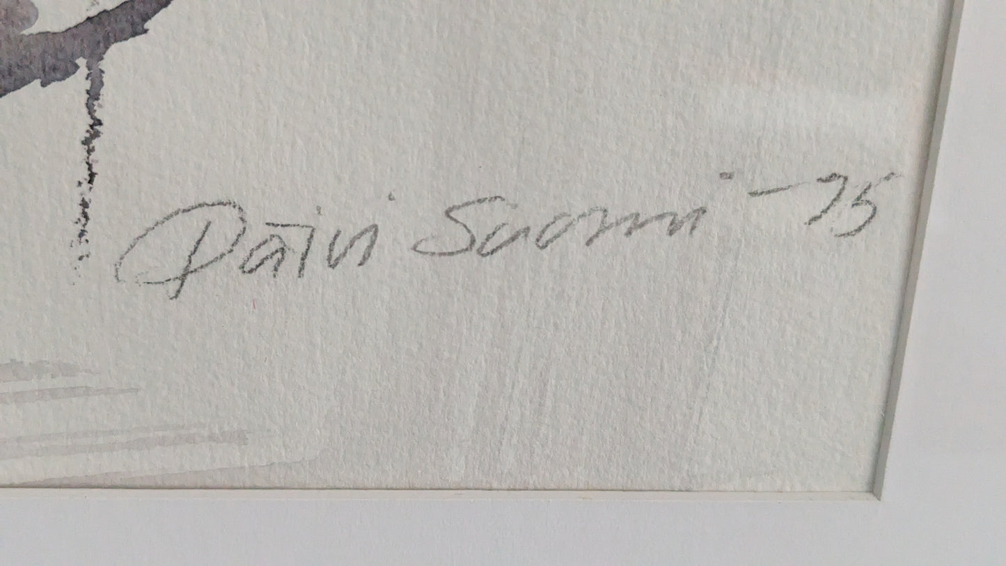 Päivi Suomi - Signeerattu Akvarellimaalaus (ISO, 1995)