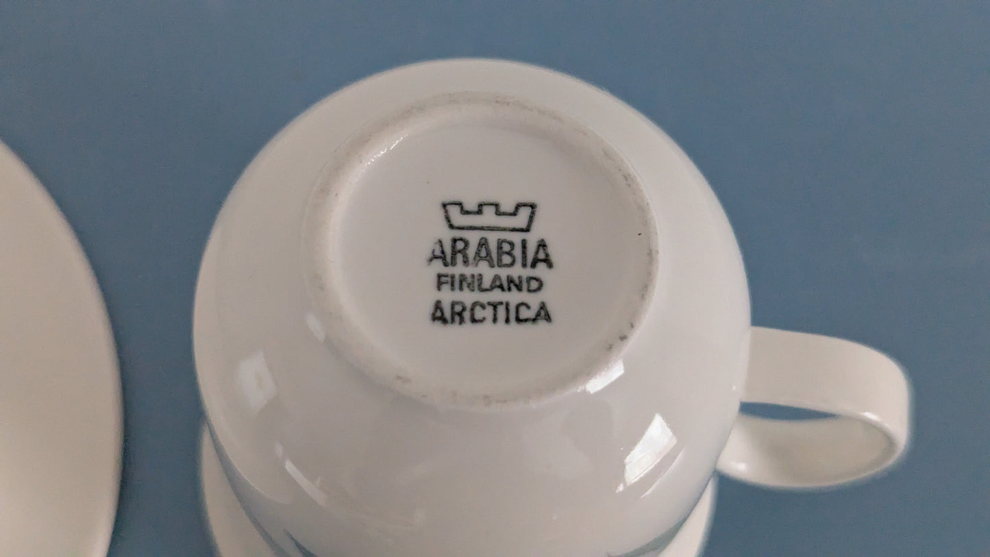 Arabia Arctica Sinikello Kahviastiasto Viidelle Hengelle (10-osaa, Esteri Tomula)