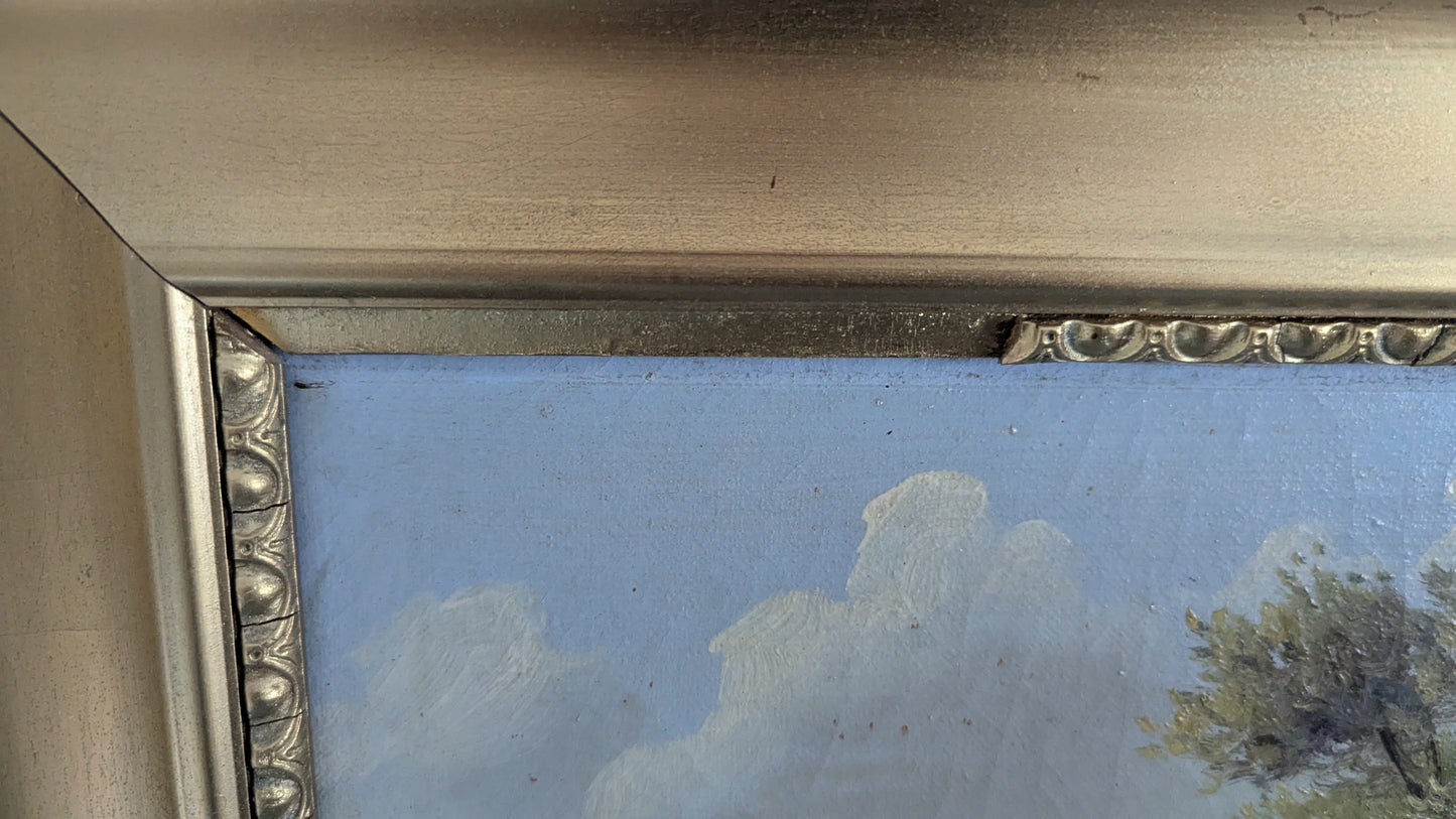 Signeerattu Vanha Öljyvärimaalaus