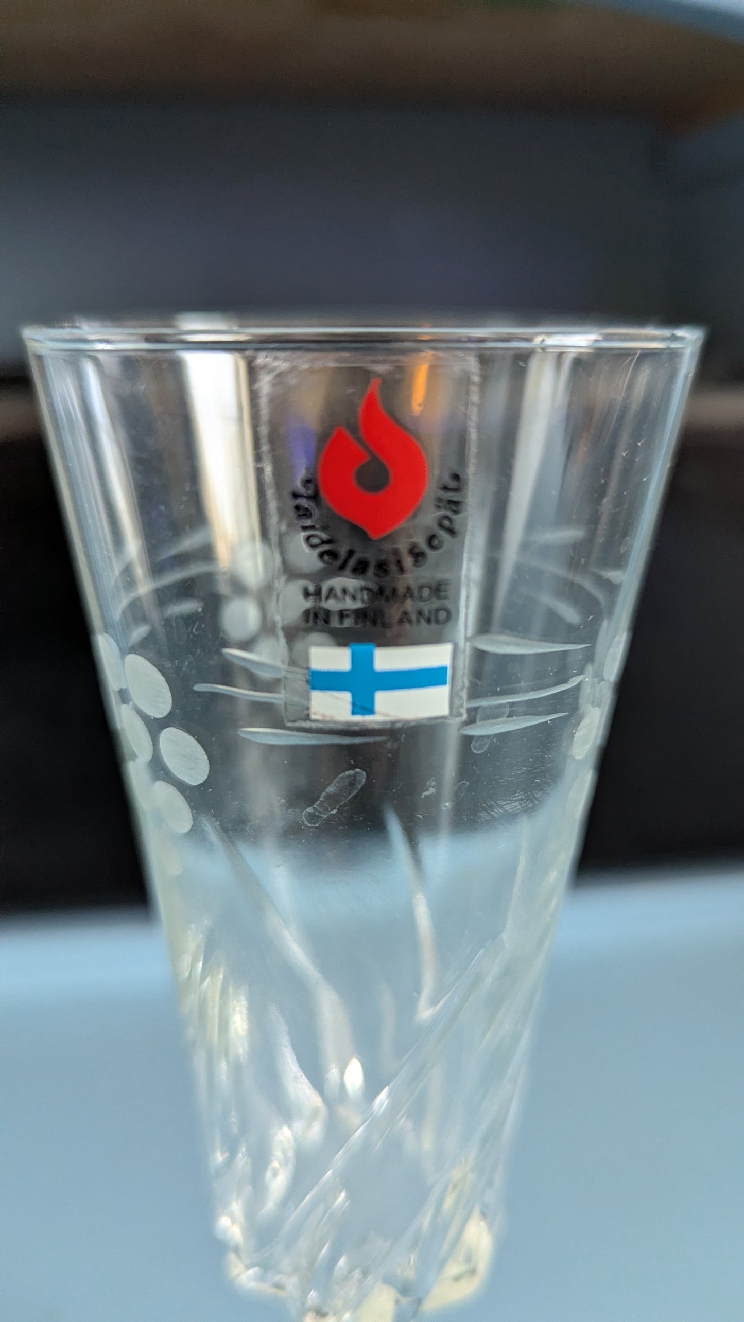 Taidelasisepät - Kuvioetsatut Kuohuviinilasi (7kpl, Tarrat Paikalla)