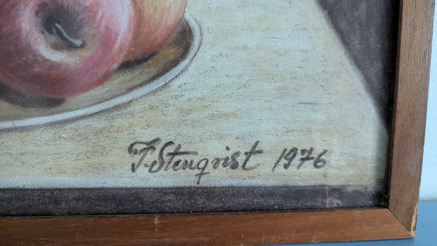 F.Stenqvist - Asetelma (Signeerattu Pastellimaalaus 1976)