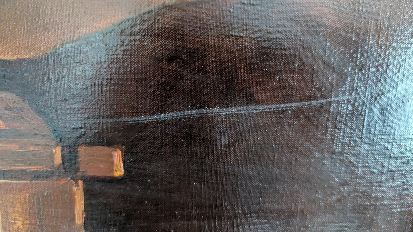 C. Ahlgren - Asetelma (Signeerattu Öljyvärimaalaus 1968)