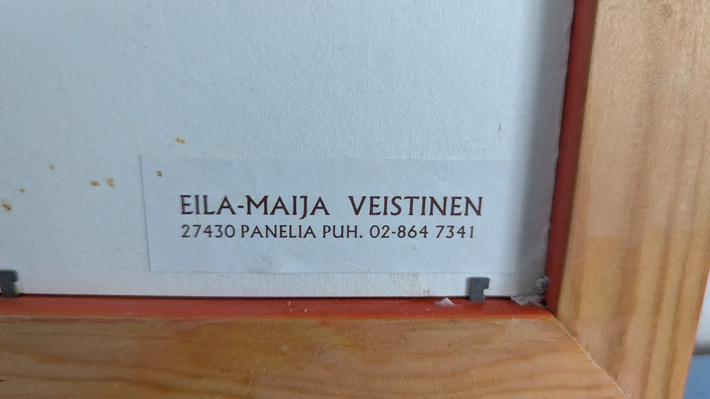 Eila-Maija Veistinen - Omena (Signeerattu Akvarellimaalaus 1999)