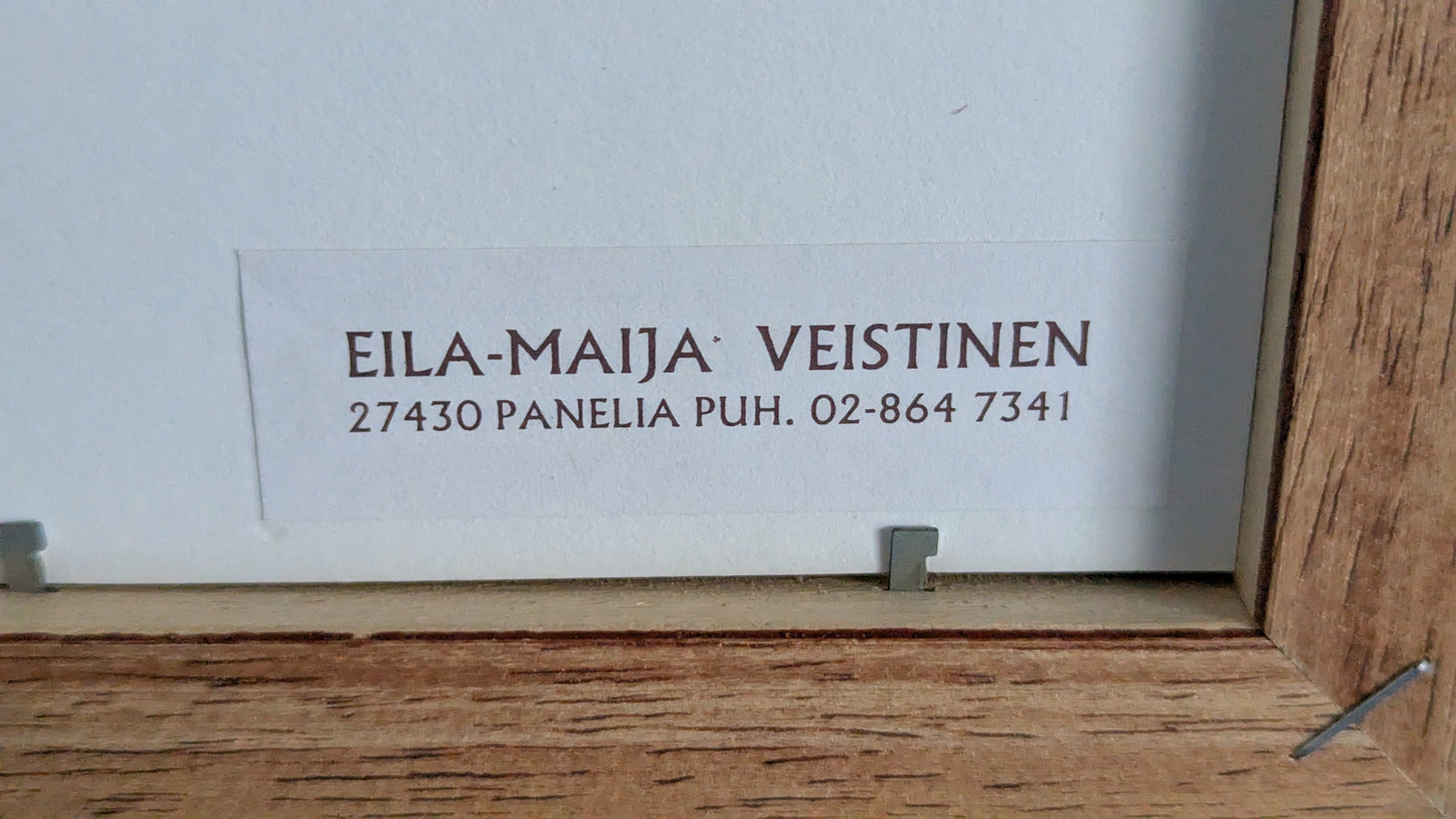 Eila-Maija Veistinen - Omena (Signeerattu Akvarellimaalaus 1999)