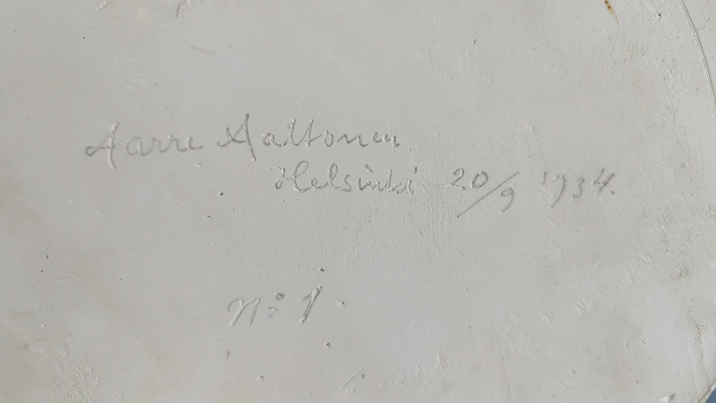 Aarre Aaltonen - Aleksis Kivi 100 Vuotta Reliefi (1934, Signeerattu, Päivätty)