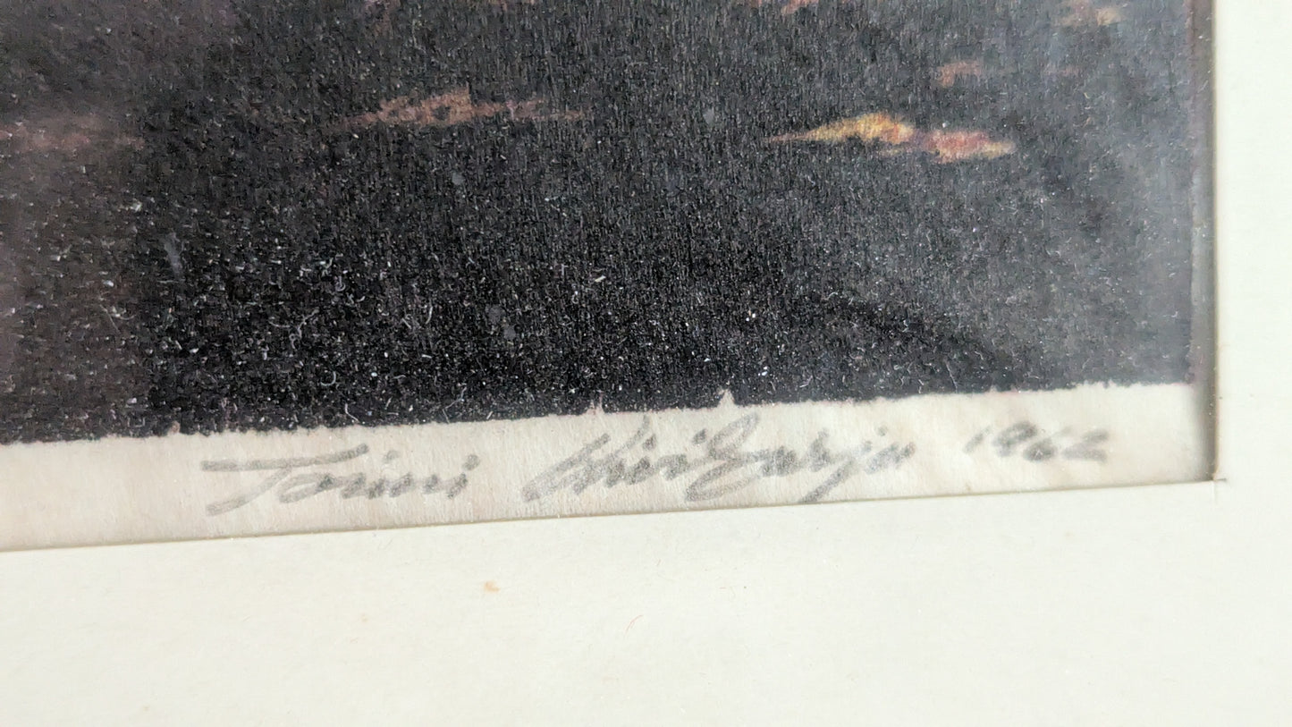 Toimi Kiviharju - Poroja (Signeerattu Väripuupiirros 1962)