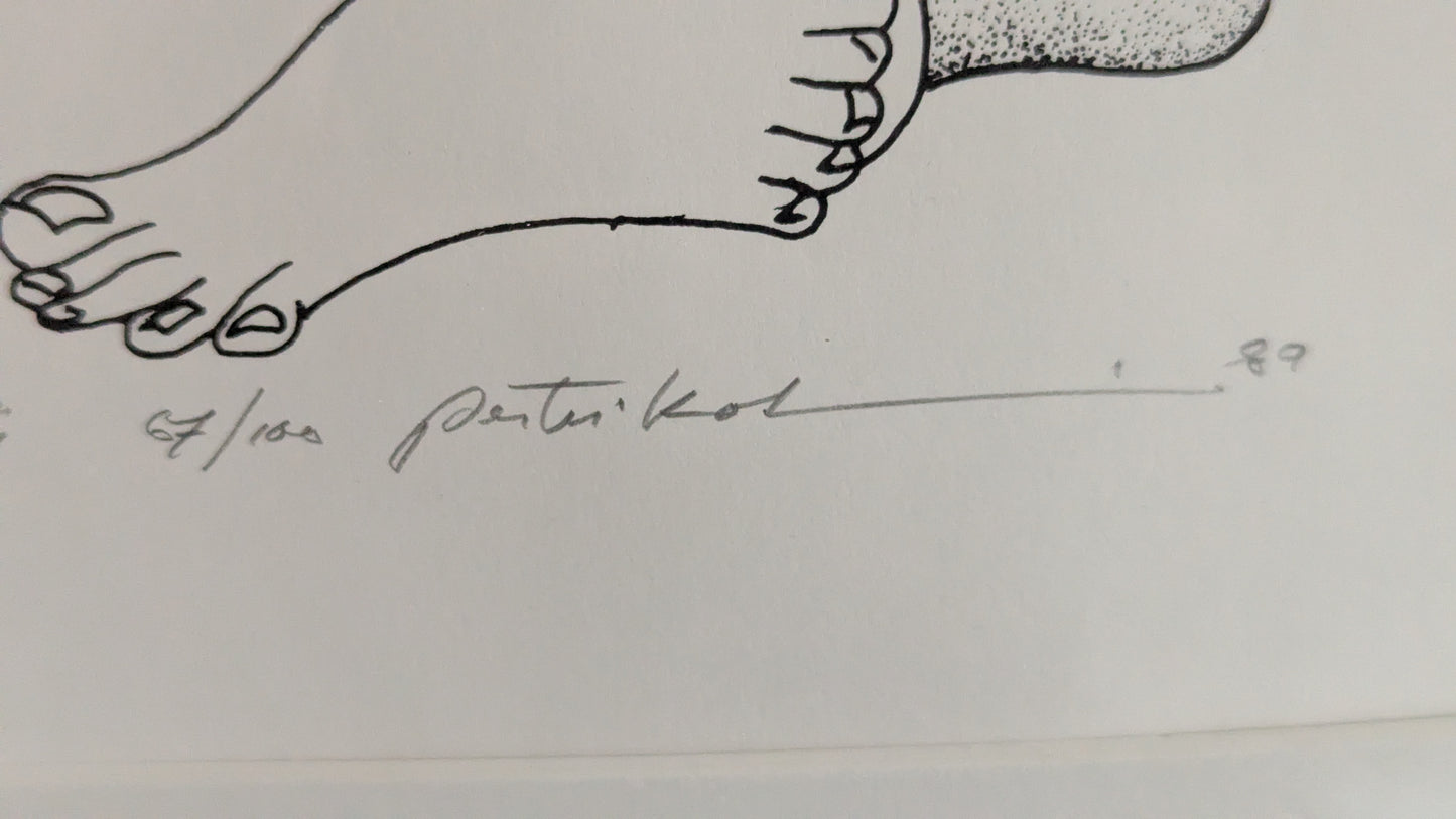 Pertti Kolehmainen - Lintujen Kesyttäjä (Signeerattu Grafiikka 1989)