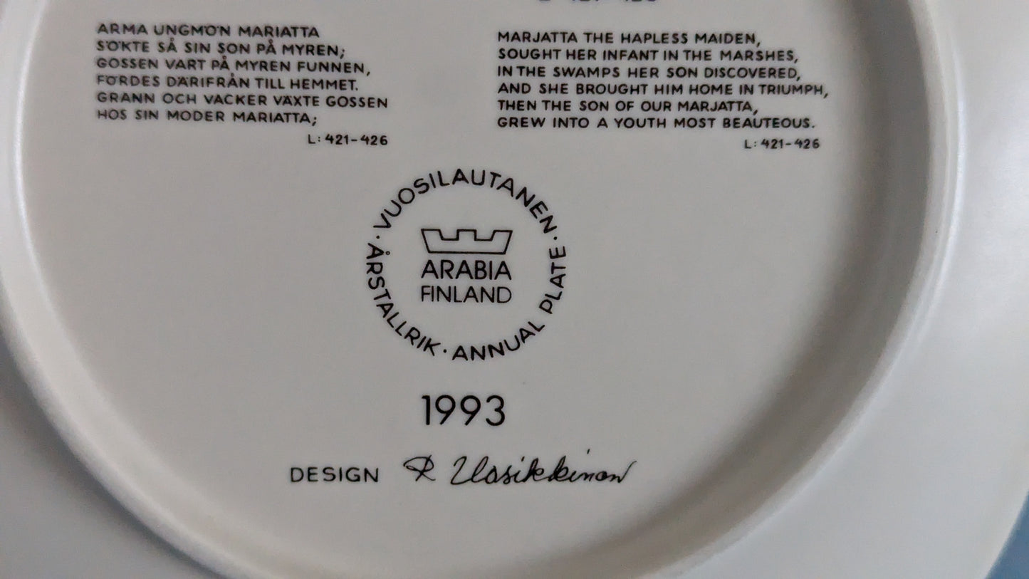 Arabia Kalevala Vuosilautanen 1993 (Raija Uosikkinen)