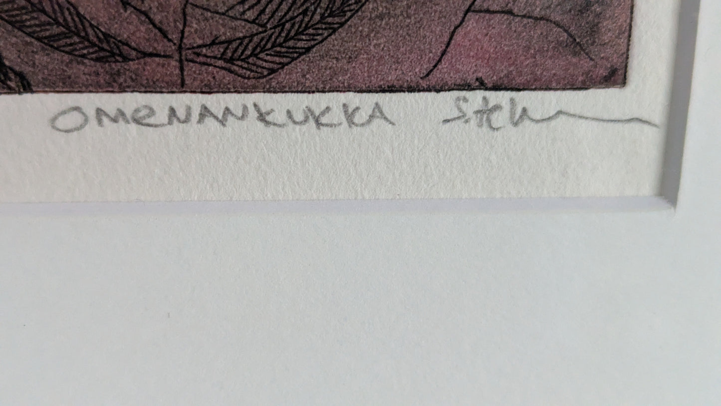 Sirpa-Helena Viljanen - Omenankukka (Signeerattu Monotypia)