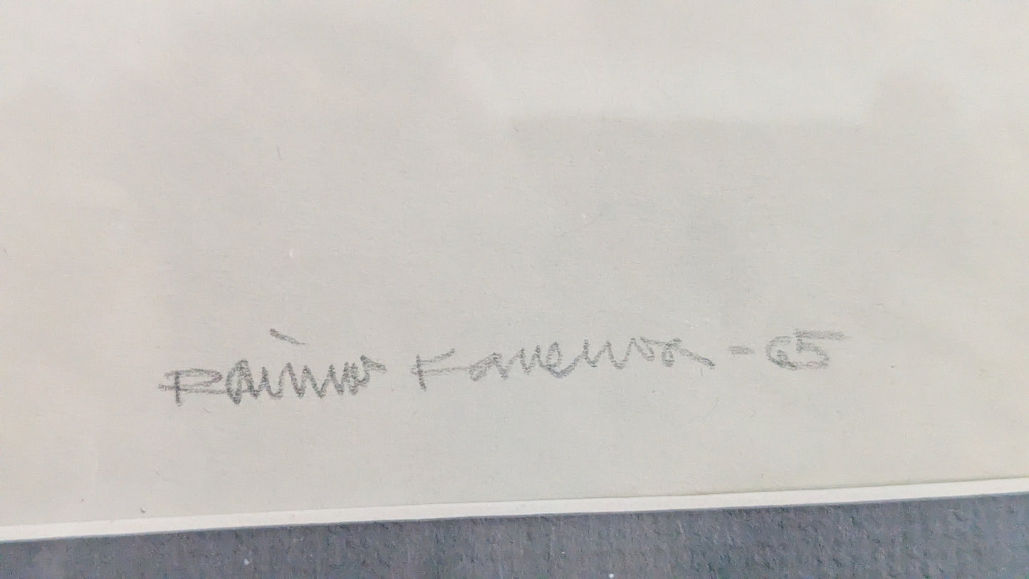 Raimo Kanerva - Signeerattu Uniikki Lyijykynäpiirros (1965)