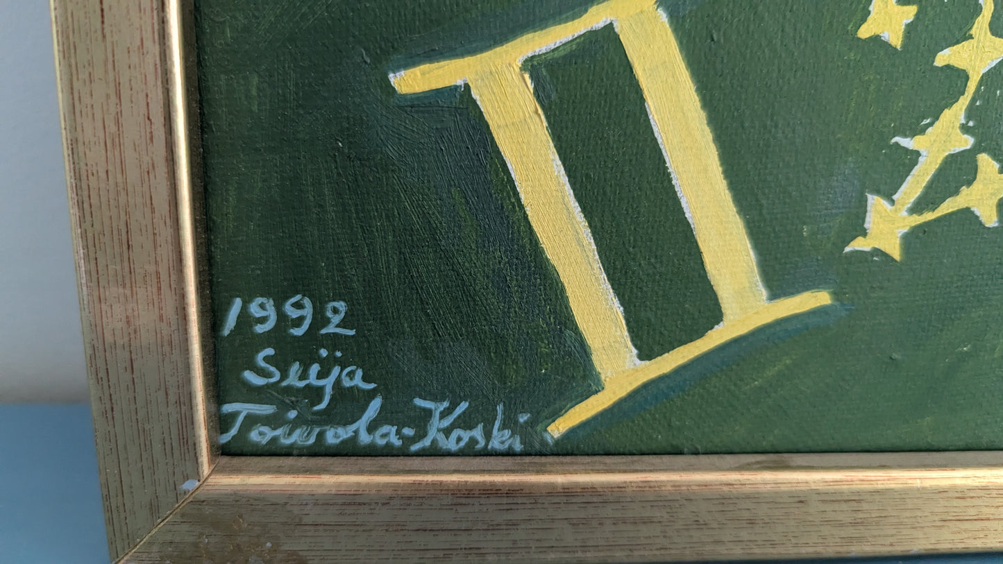 Seija Toivola-Koski - Kaksonen (Signeerattu Öljyvärimaalaus 1992)