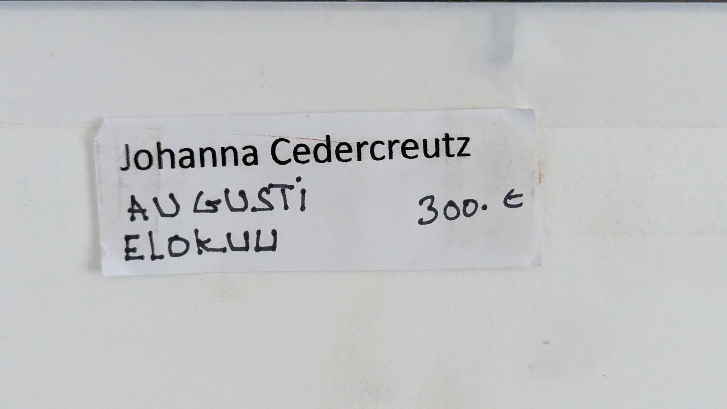 Johanna Cedercreutz - Elokuu (Signeerattu Akvarellimaalaus)
