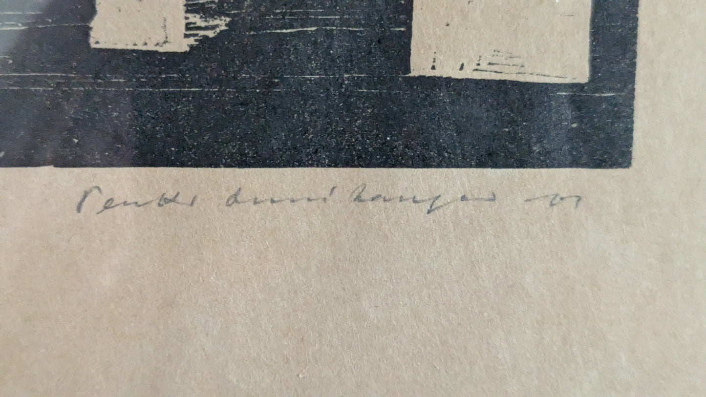 Pentti Lumikangas - Signeerattu Puupiirros