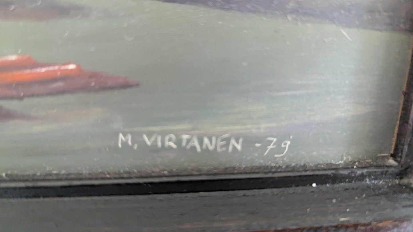 M.Virtanen - Asetelma (Signeerattu Öljyvärimaalaus 1979)