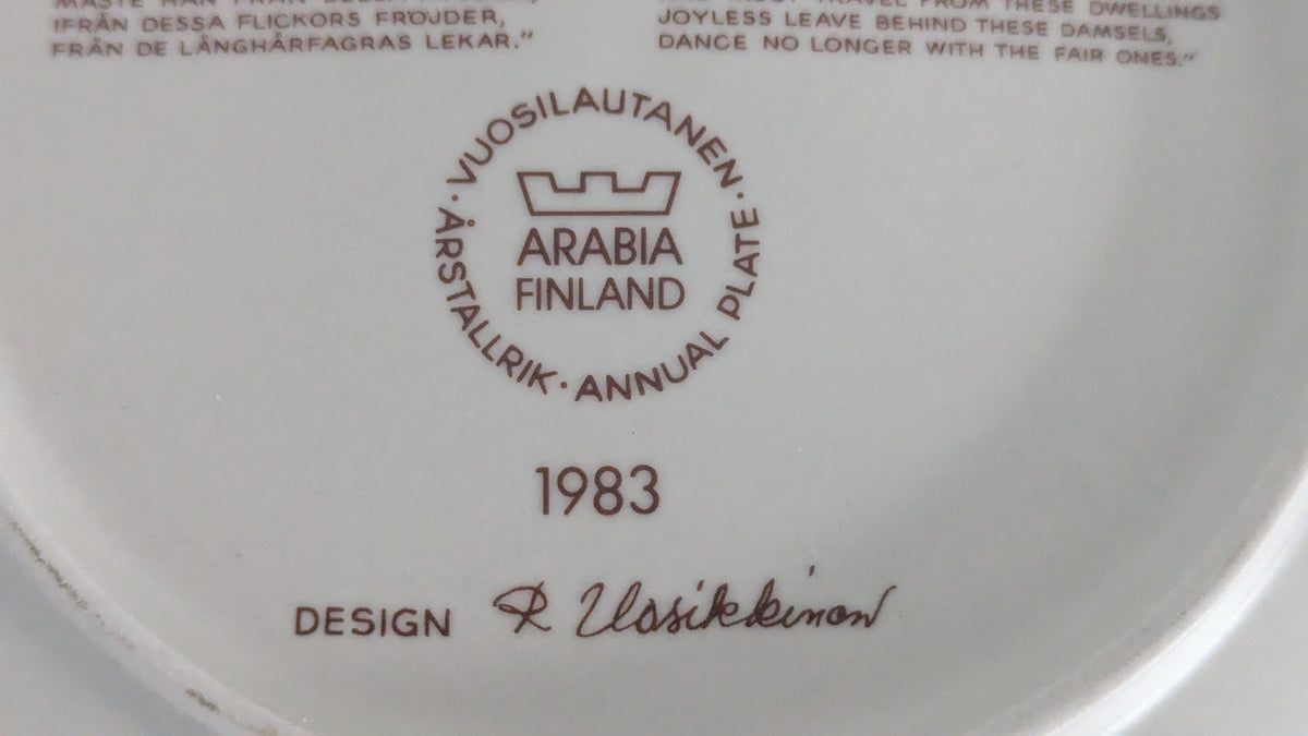 Arabia Kalevala Vuosilautanen 1983 (Alkuperäisessä Paketissa, Raija Uosikkinen)