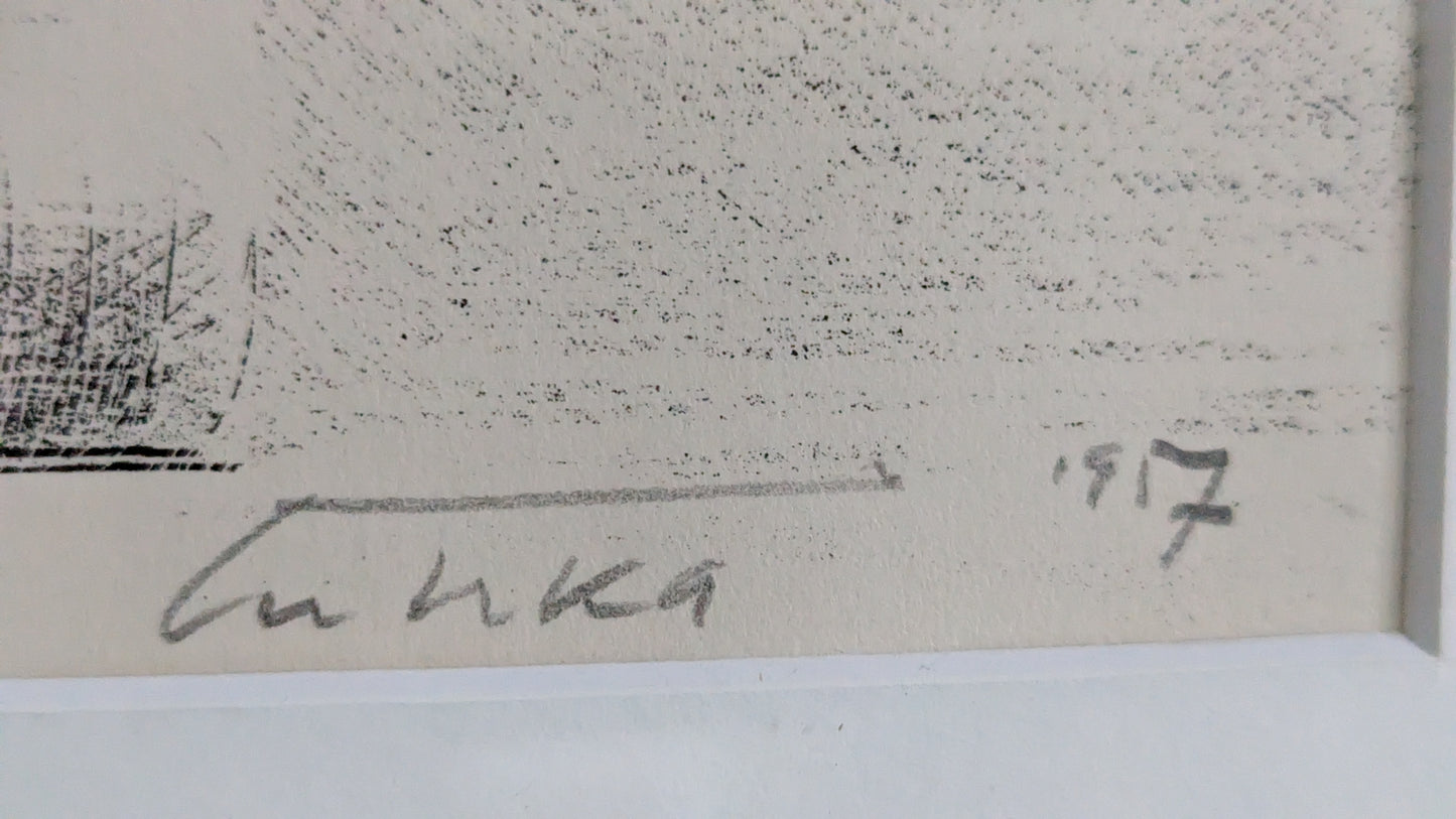 Aukusti Tuhka - Tervasaaren Konesali (Signeerattu Litografia 1957)