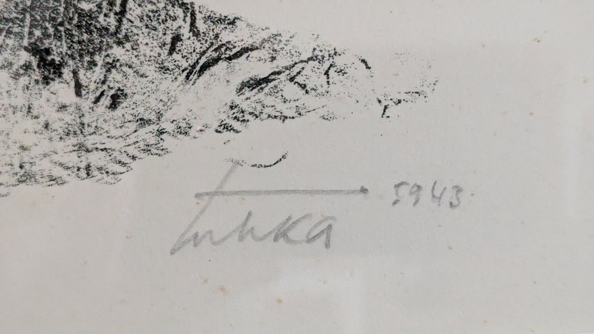 Aukusti Tuhka - Kollaanjoki (Signeerattu Litografia, 1943/1959)