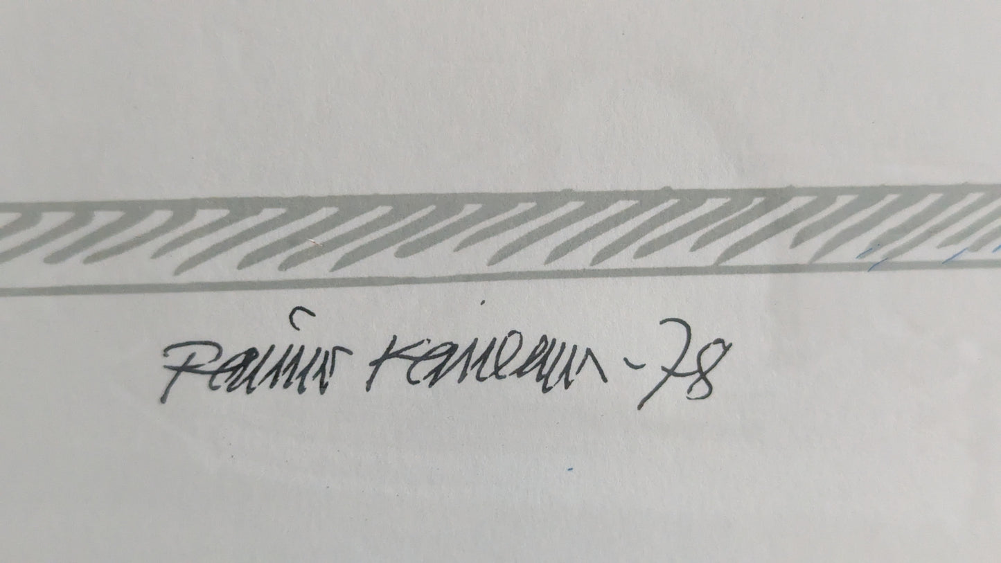 Raimo Kanerva - Helsingin Työväentalo / Paasitorni (Signeerattu Grafiikka 1978)