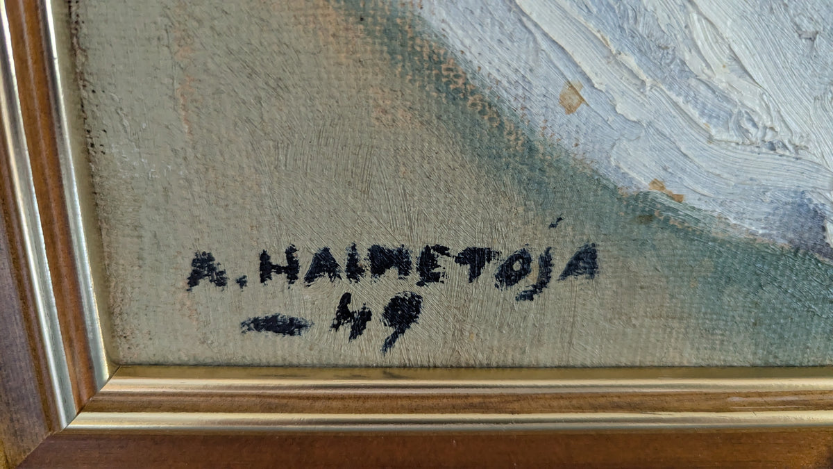 A.Halmetoja - Signeerattu Öljyvärimaalaus (1949)