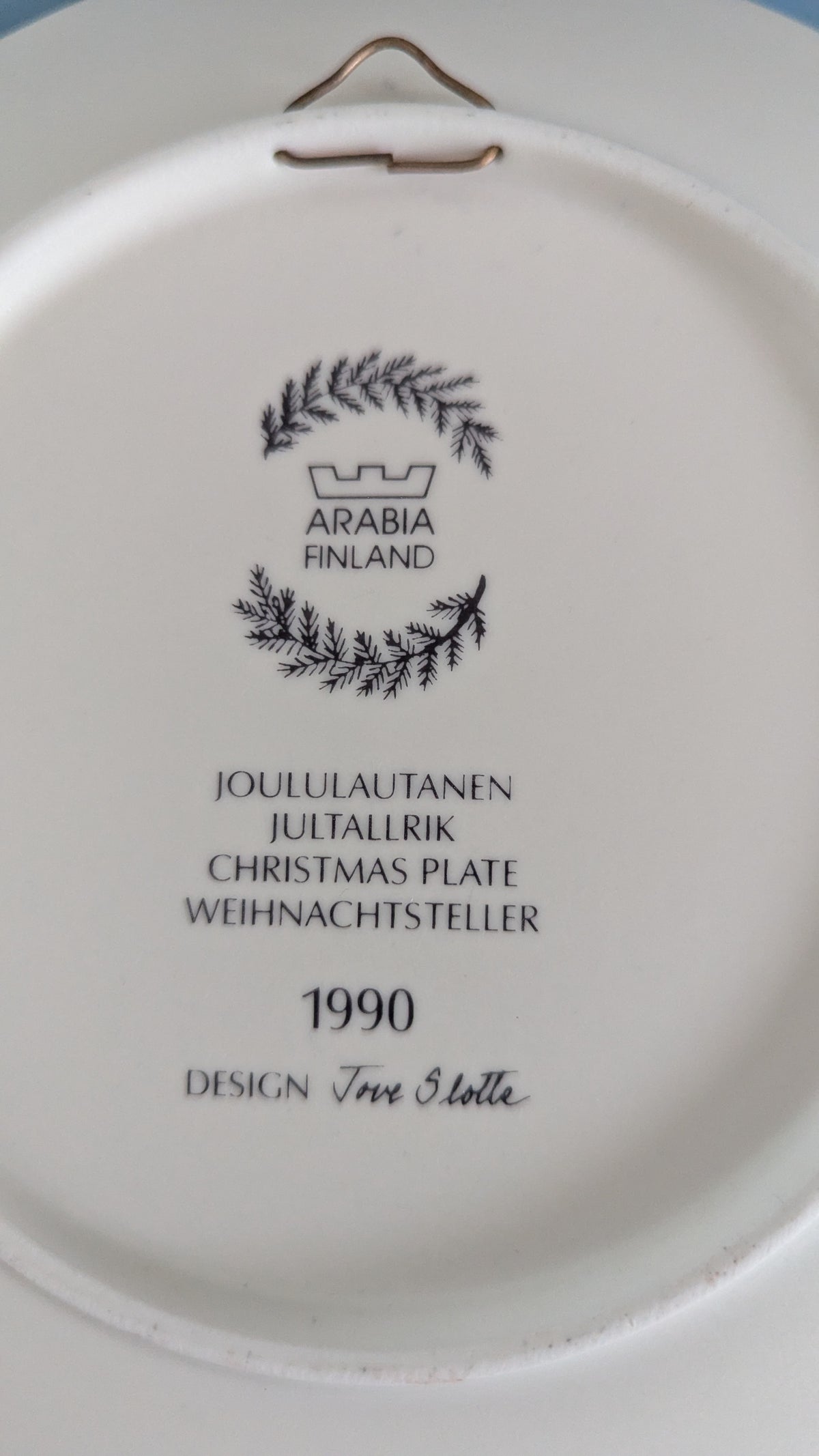 Arabia Joululautanen 1990 (Tove Slotte)
