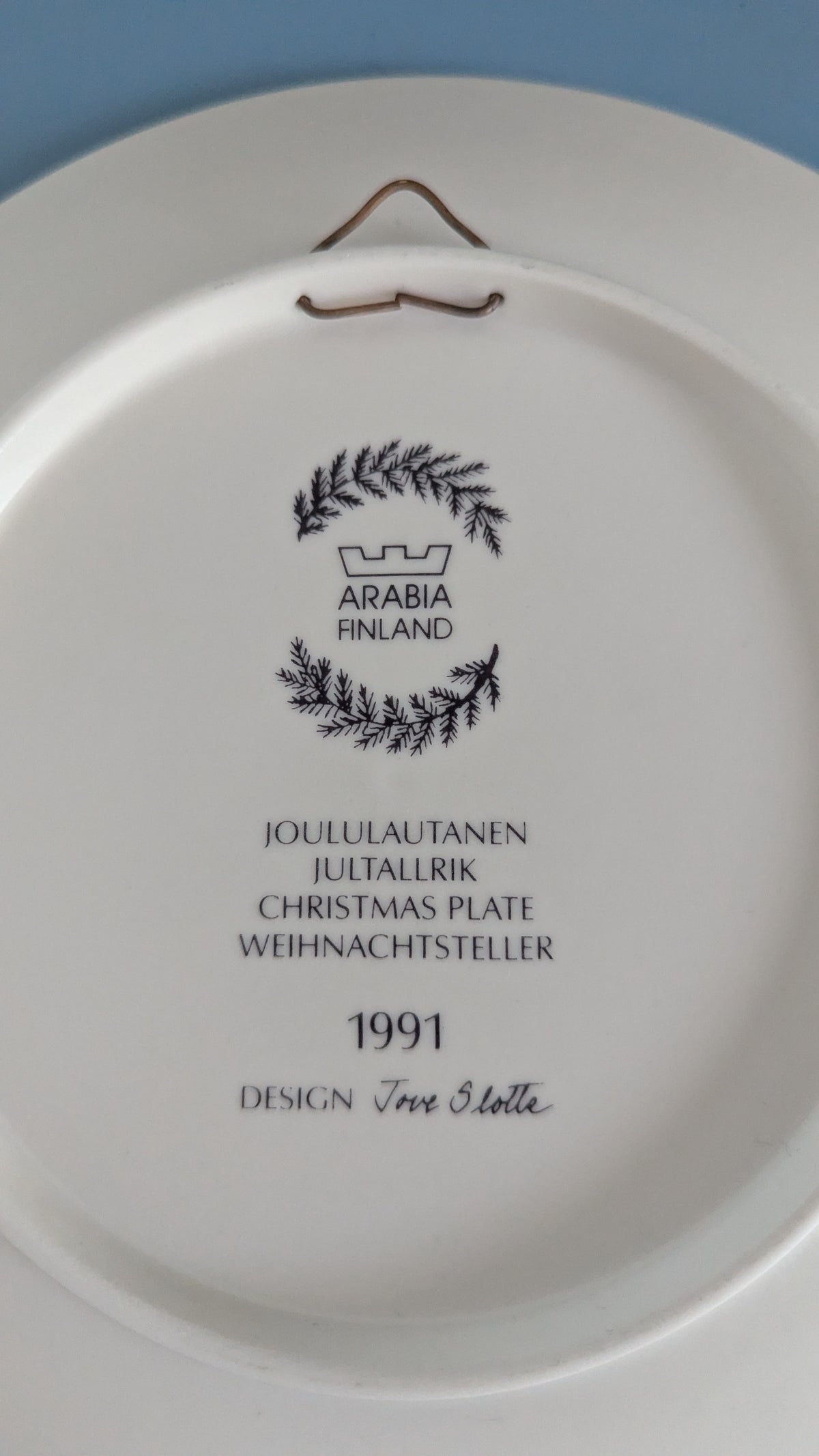 Arabia Joululautanen 1991 (Tove Slotte)