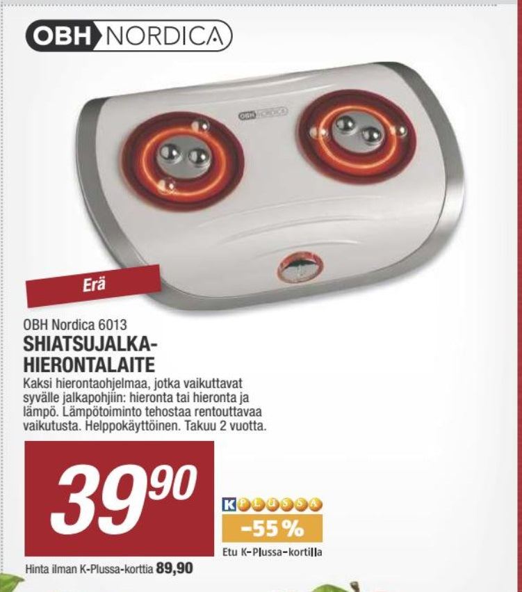 OBH Nordica - 6013 Shiatsu Jalkahierontalaite