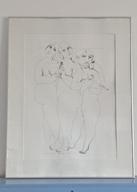 Pertti Kolehmainen - Lintujen Kesyttäjä (Signeerattu Grafiikka 1989)