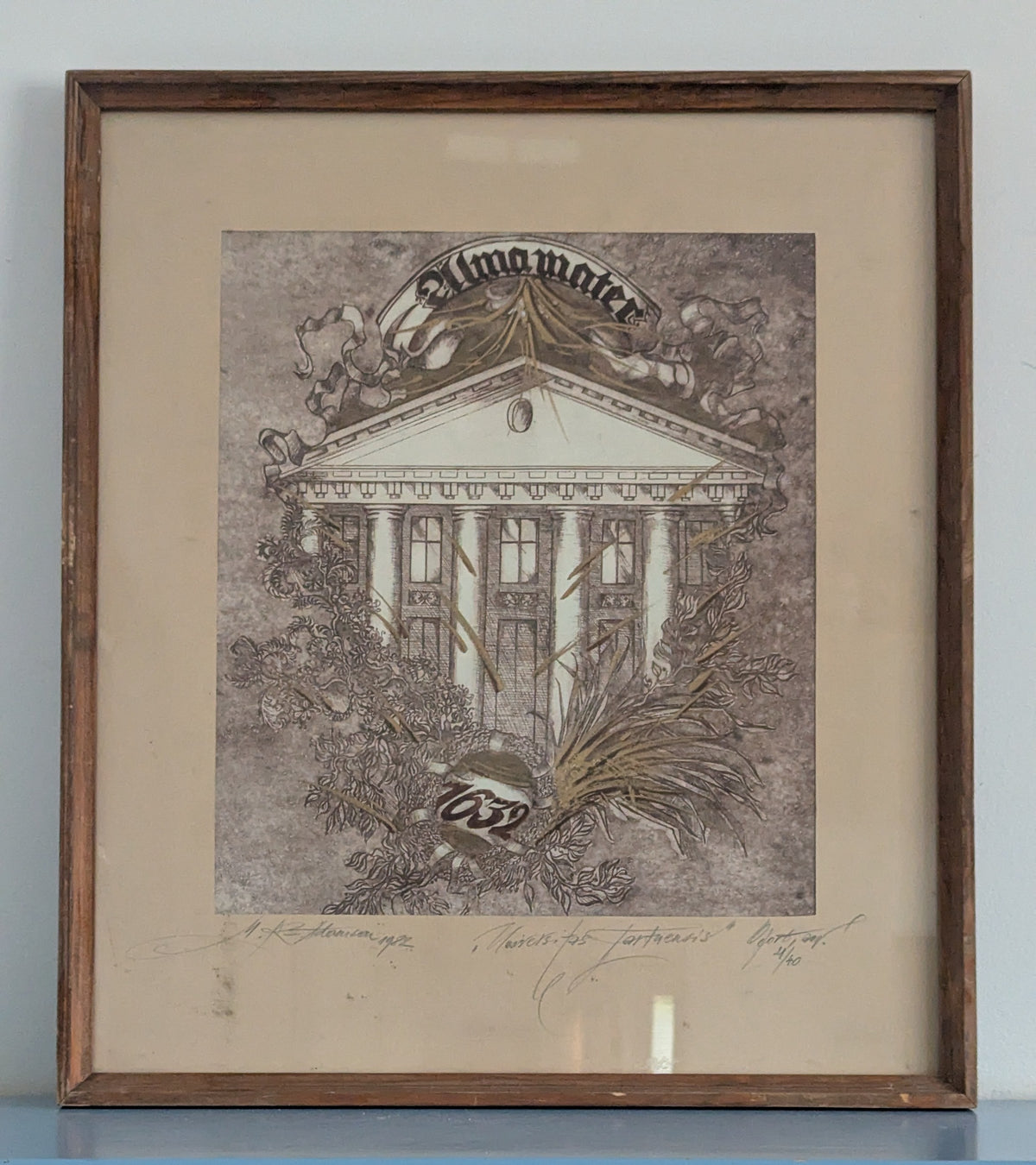 Virolainen Universitas Tartuensis Niminen Signeerattu Grafiikka 1982