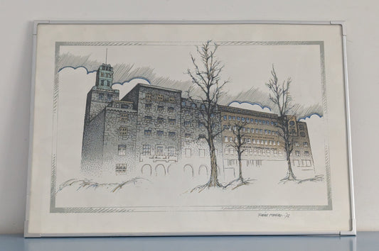 Raimo Kanerva - Helsingin Työväentalo / Paasitorni (Signeerattu Grafiikka 1978)