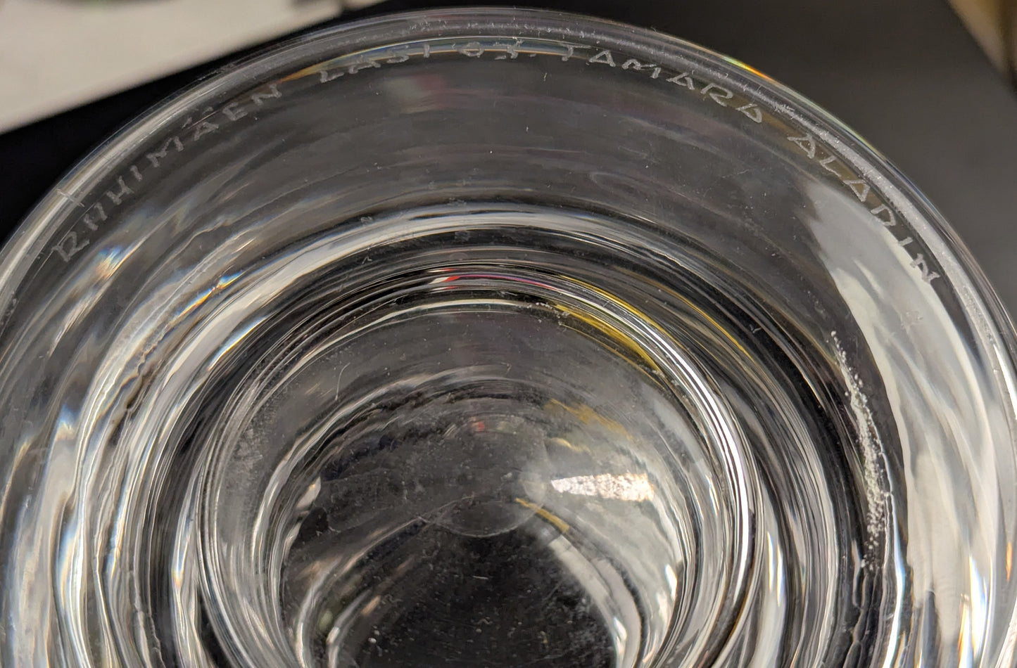 Riihimäen Lasi Tornado Maljakko (1970-1976, Signeerattu, Tamara Aladin)