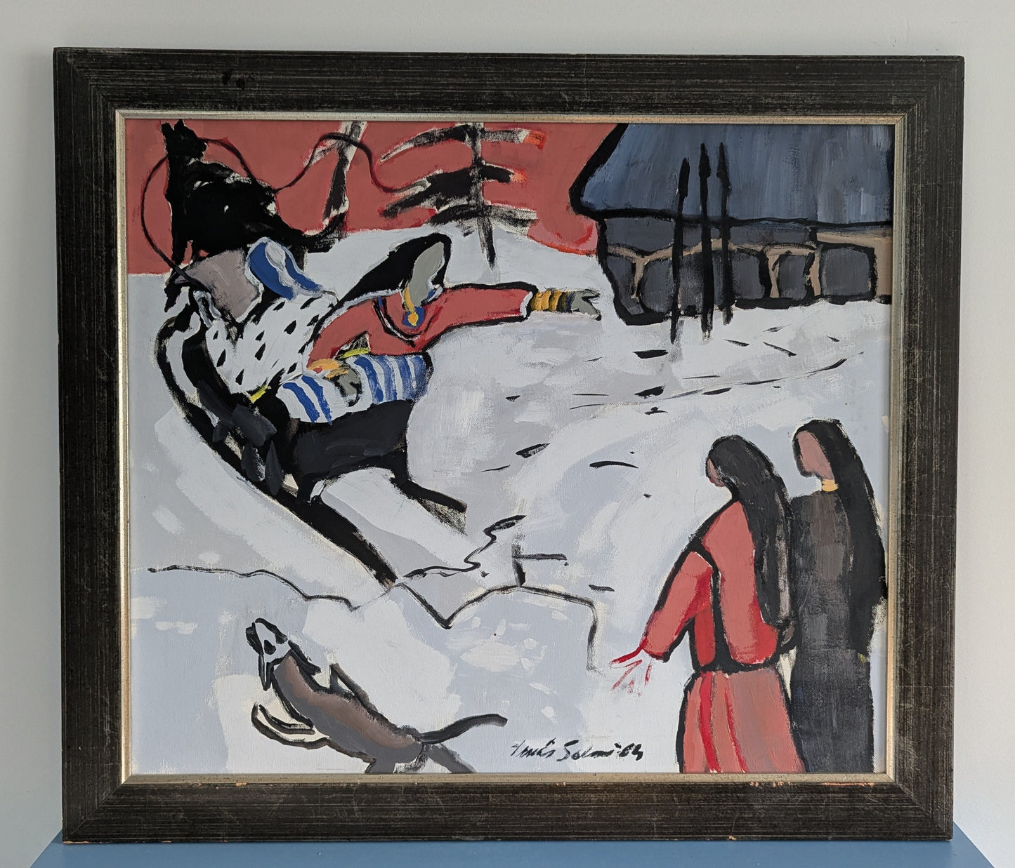 Tuula Salmi - Kyllikin Ryöstö (Signeerattu Akryylimaalaus 1984)