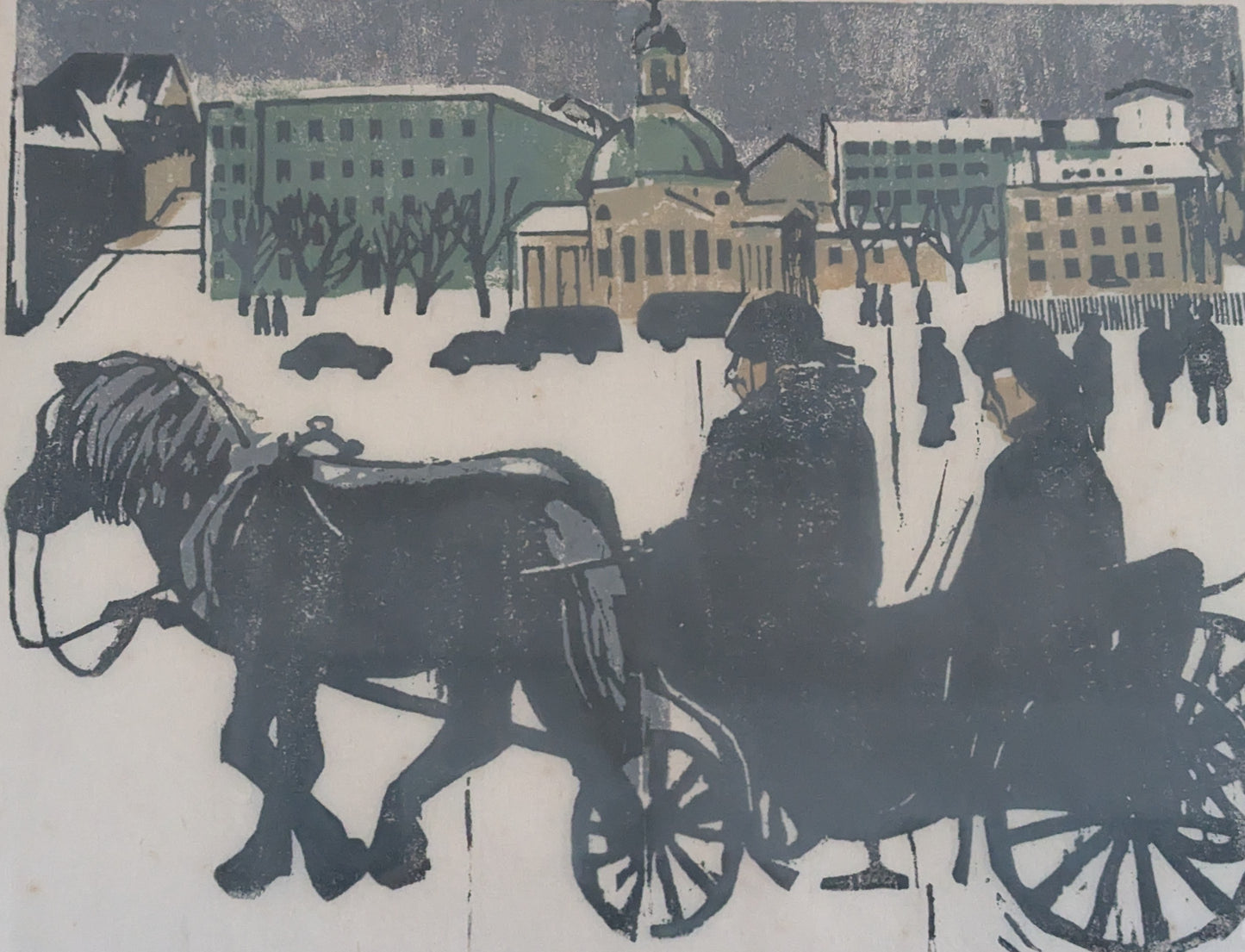 Voitto Vikainen - Signeerattu Väripuupiirros (1960)