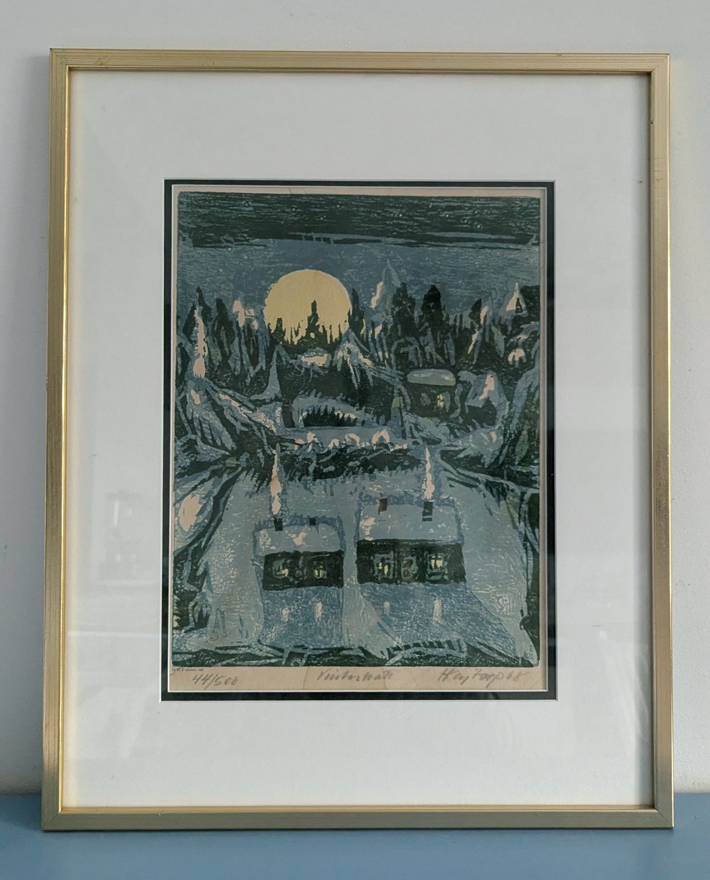 Hans Kajtorp - Vinternatt / Talviyö (Signeerattu Litografia 1968)