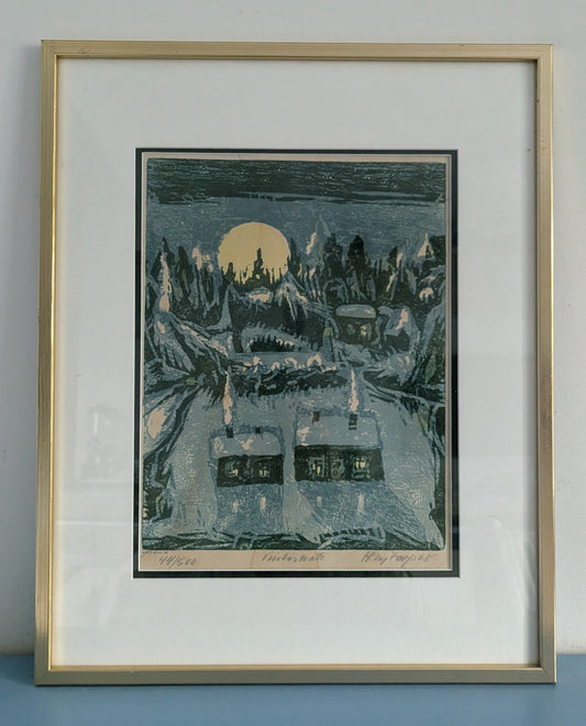 Hans Kajtorp - Vinternatt / Talviyö (Signeerattu Litografia 1968)