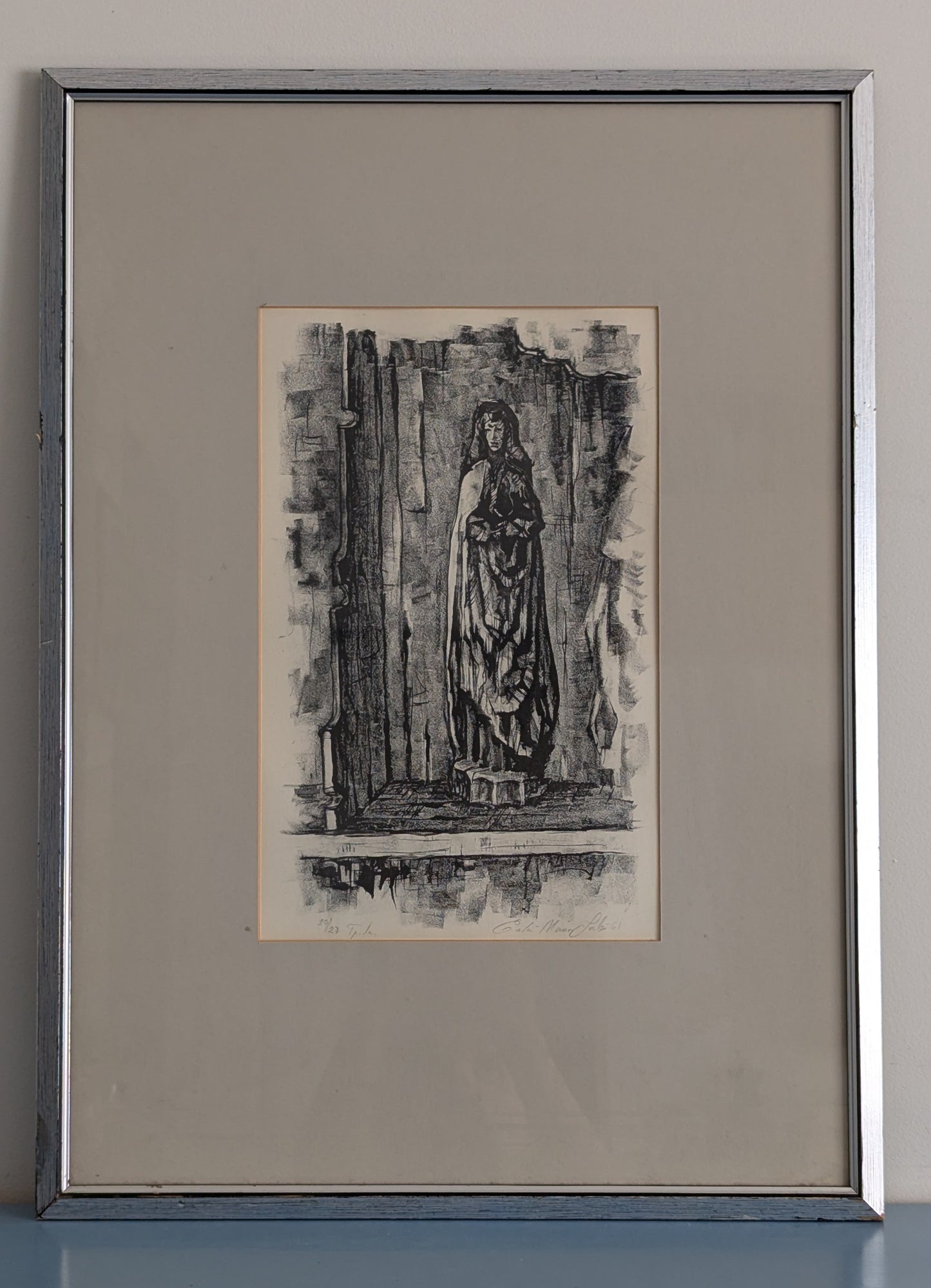 Eila-Maria Salo - Liedon Kirkon Alttarikaapin Osa (Signeerattu Litografia 1961)