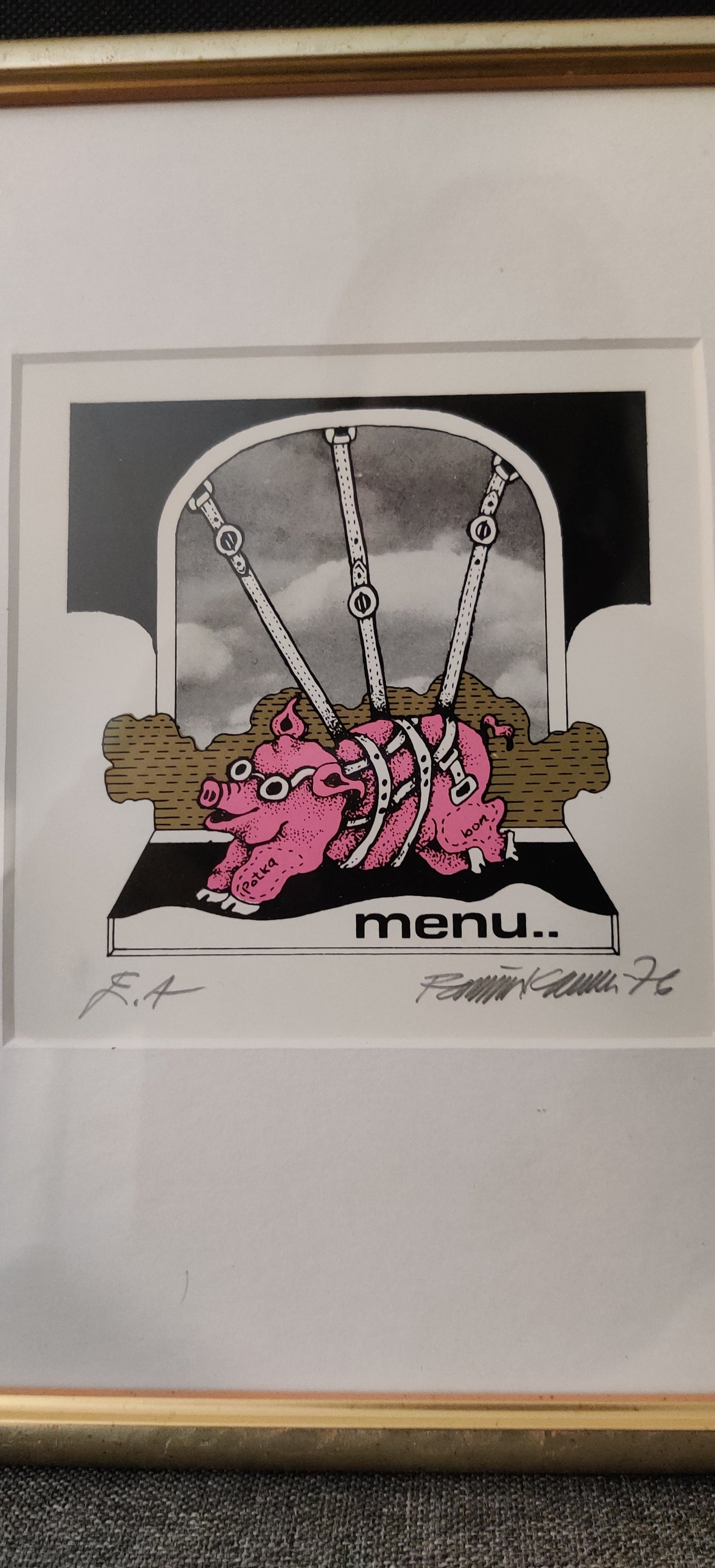 Raimo Kanerva - Menu (Signeerattu Serigrafia E.A 1976)