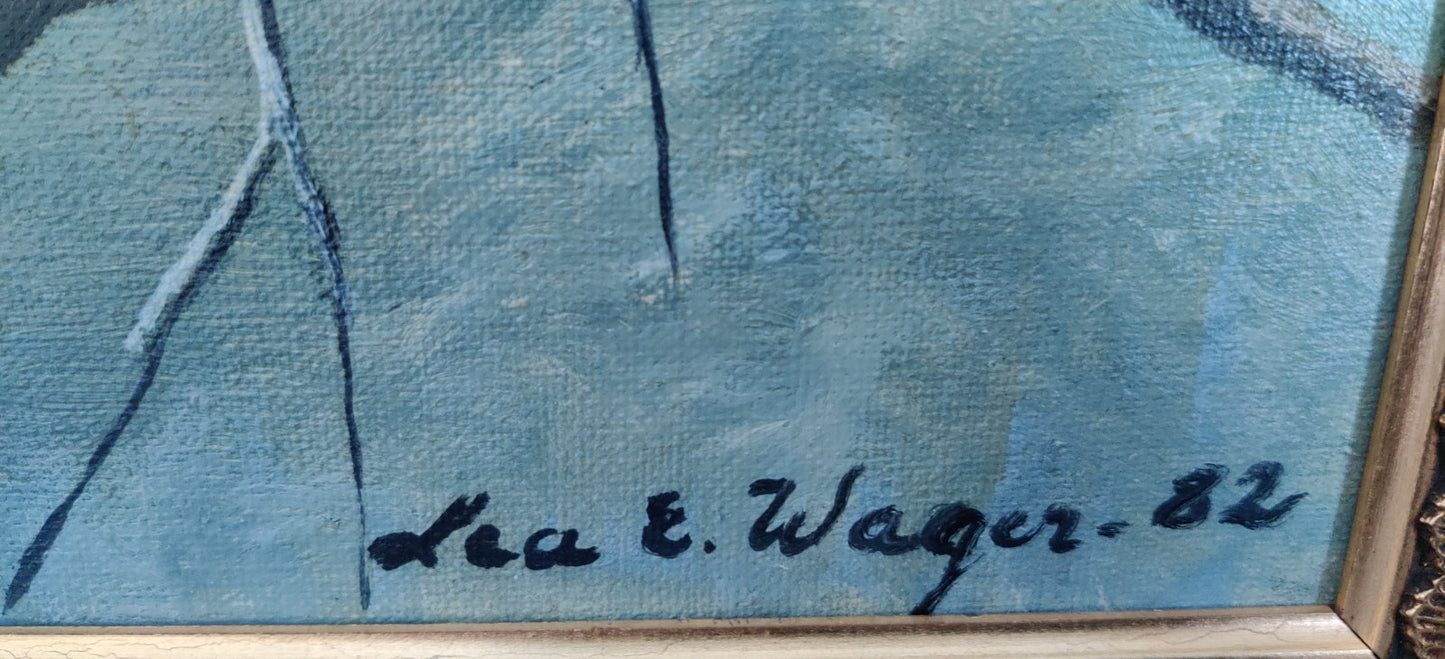 Lea E. Wager - Punatulkut (Sign, Öljyvärityö 1982)