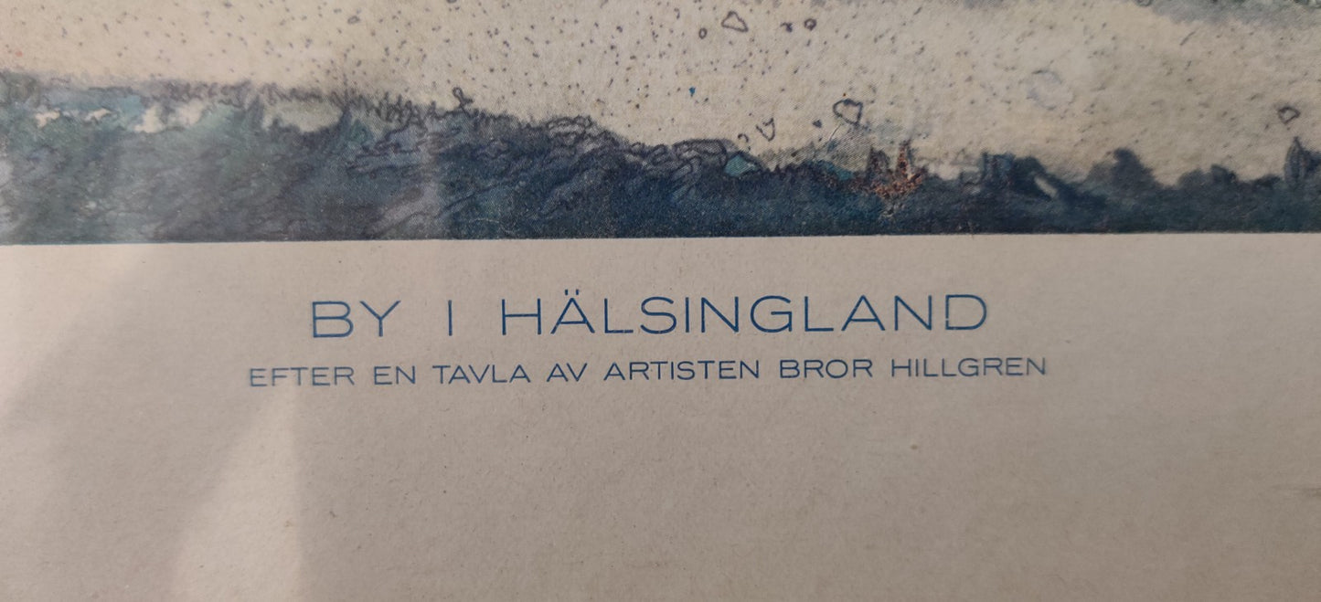 Bror Hillgren - Kylä Hälsinglandissa (Painokuva)