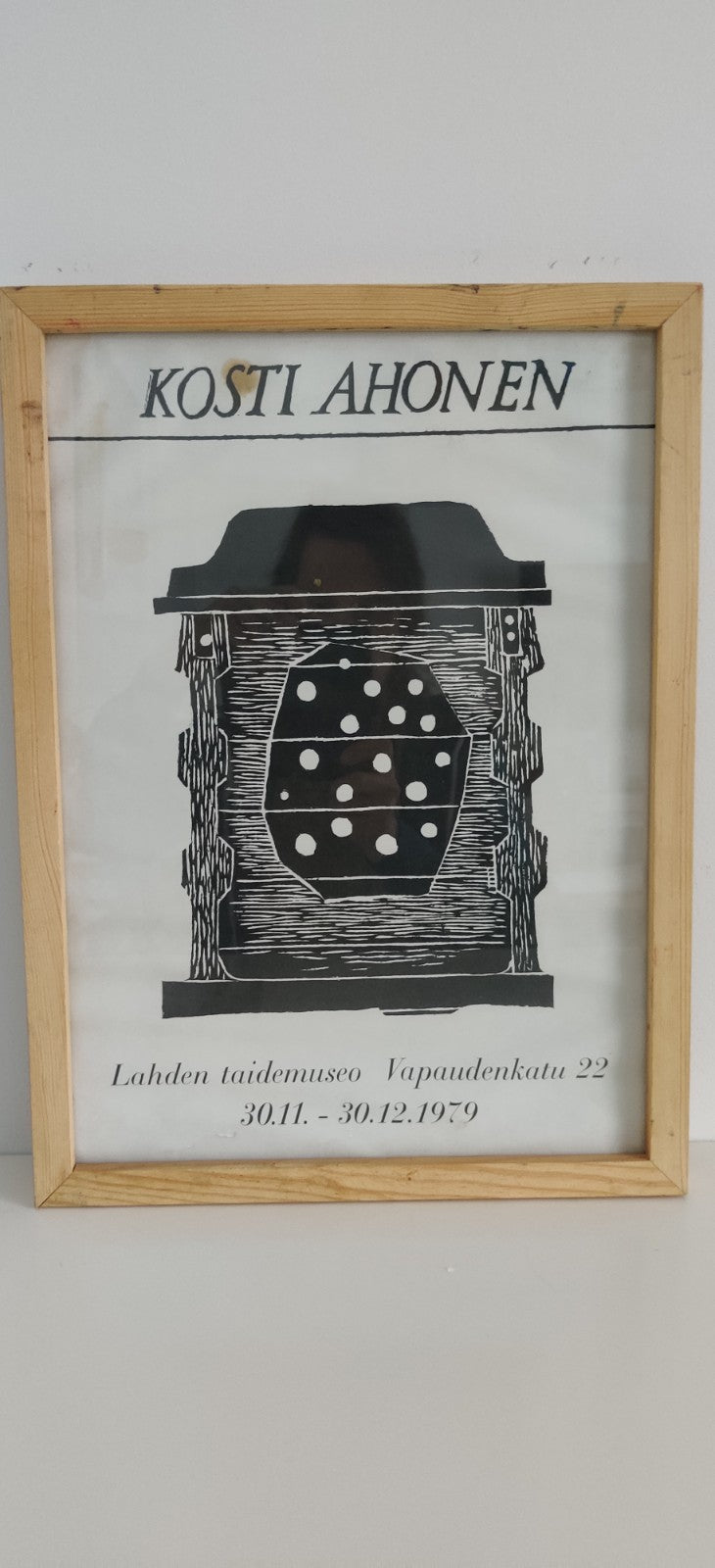 Kosti Ahonen Lahden Taidemuseo Näyttelyjuliste Vuodelta 1979