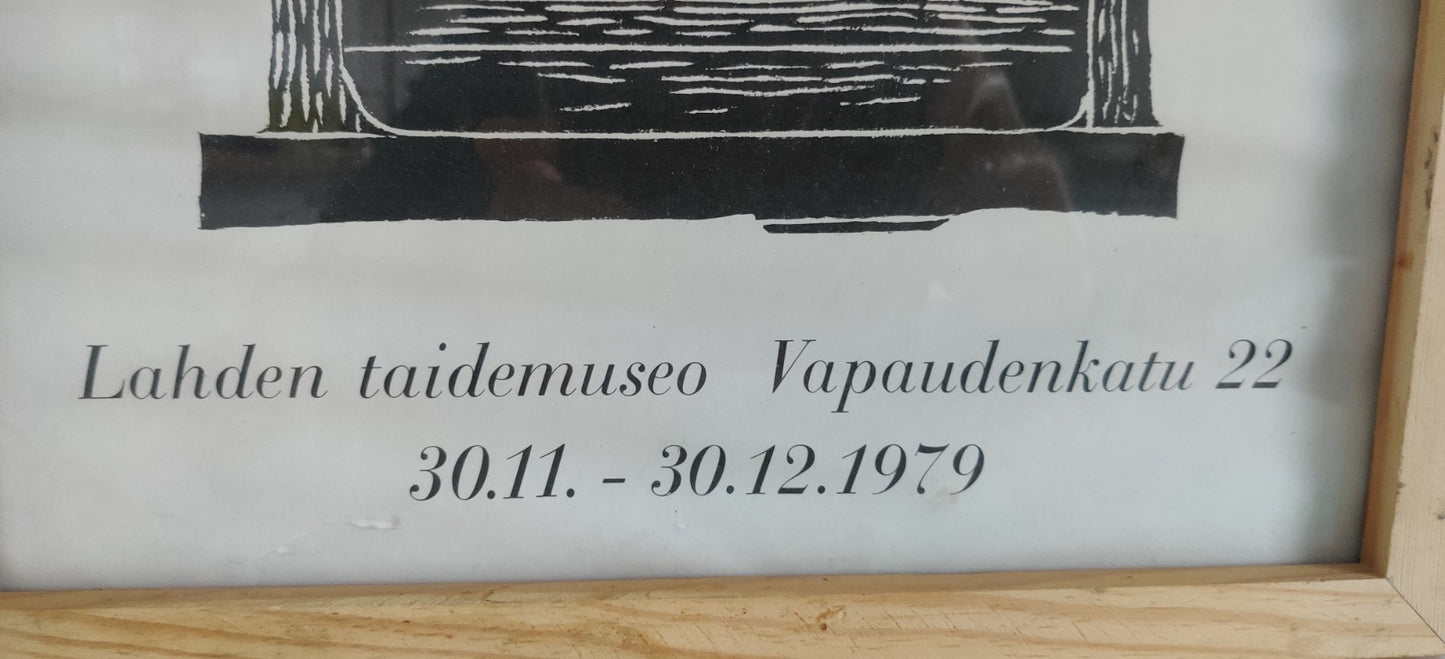 Kosti Ahonen Lahden Taidemuseo Näyttelyjuliste Vuodelta 1979