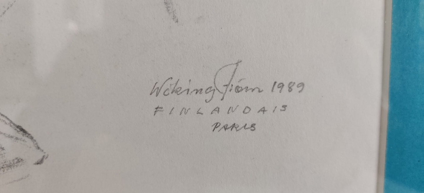 Wiking Forsström (Ström) Signeerattu Lyijytyö 1989