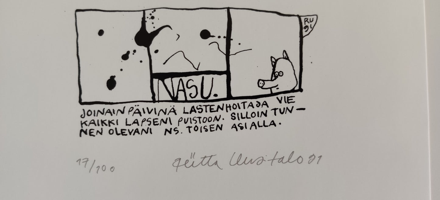 Riitta Uusitalo - Nasu Strippi (Signeerattu, Numeroitu, 1991)