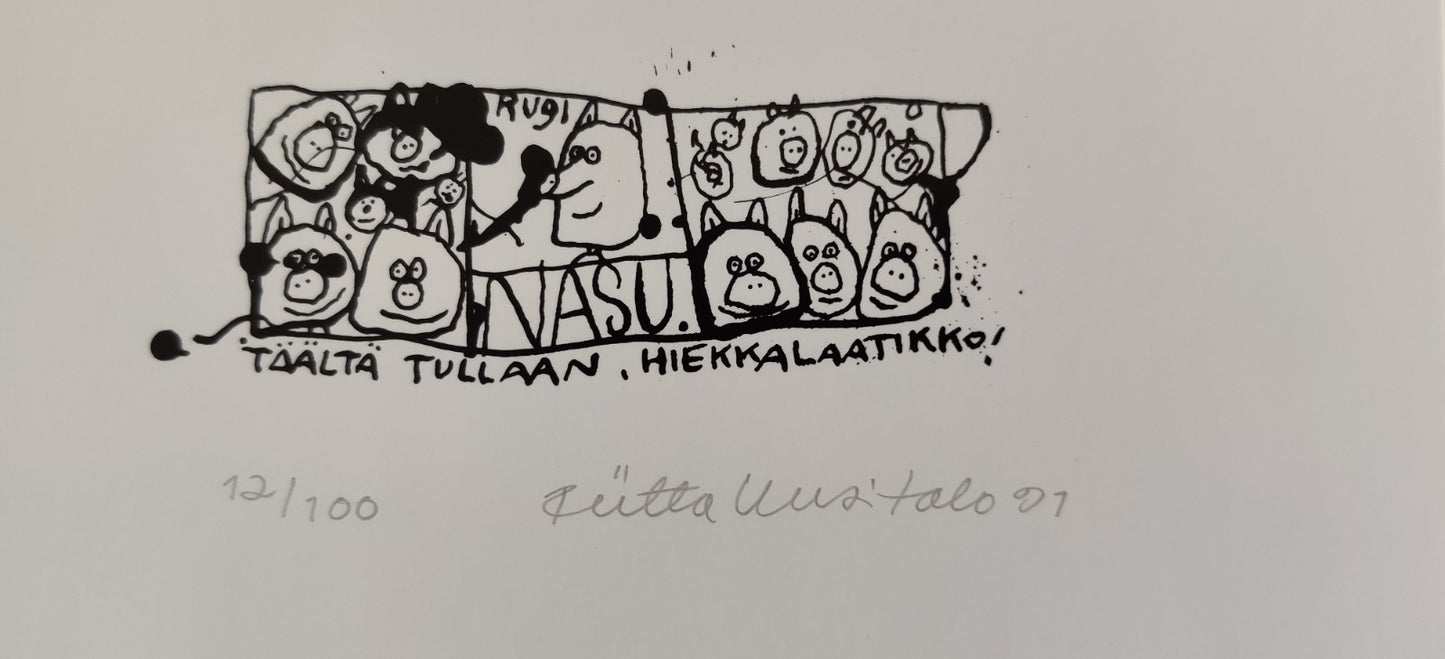 Riitta Uusitalo - Nasu Strippi (Signeerattu, Numeroitu, 1991)