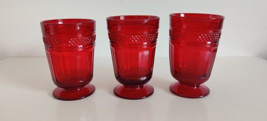 Viking Art Glass - Mt. Vernon Red Juomalasi (3kpl, Jalallinen)